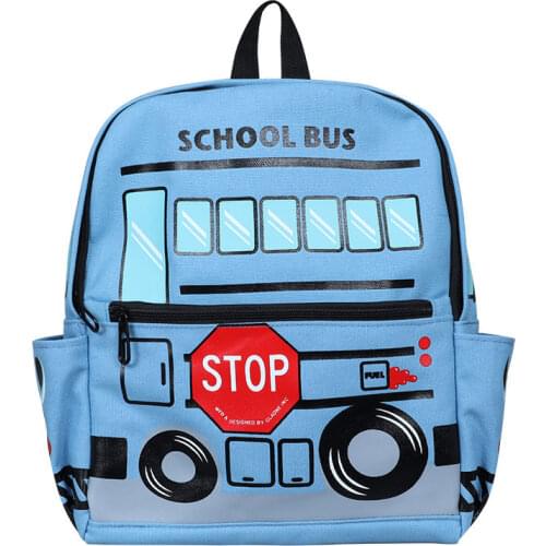 Canvas Children Kindergarten Student Backpacks Kids School Bags Cartoon Car Toddler Book Bags Cute Backpack for Baby Girls Boys