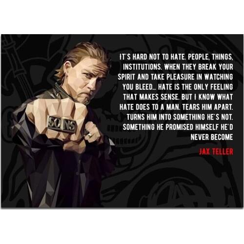 Canvas Painting Sons of Anarchy Jax Teller Posters and Prints Wall Art Picture for Living Room Decor No Frame