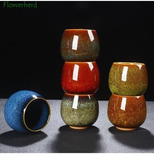 Ceramic Porcelain Tea Cup Teaware Kung Fu Tea Cup Set Tea Set Kiln Warming Hand Cup Household Water Cup Large Master Cup