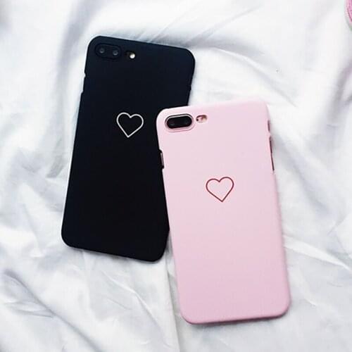 Levttax Love Heart Painted Cover For iPhone 12 mini 11 Pro Max XS XR XS Max X 6 6S 7 8 Plus Couple Cover Matte Hard PC Case