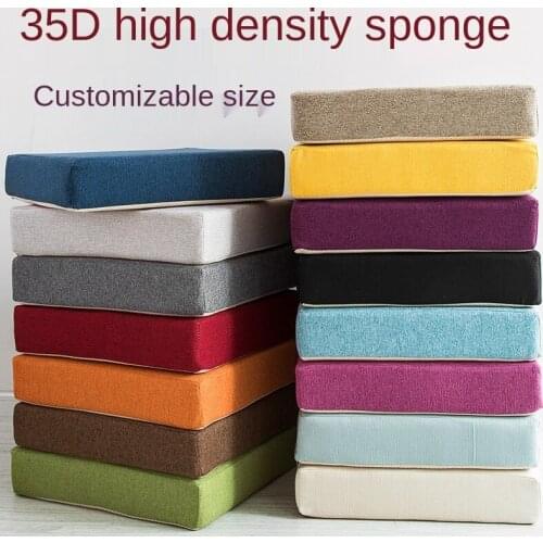 Linen Cushion 35d High Density Sponge Cushion Sofa Cushion Thickened Chair Cushion Can Customize Household Textile Products