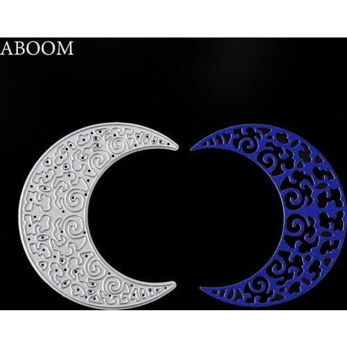 ABOOM Hot Moon Metal Cutting Dies Stencils For Scrapbooking Die Cuts DIY Photo Album Embossing Folder Dies Craft Paper Machine