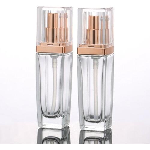 Refillable Latex Bottle 30ml Glass Empty Pump Bottle Makeup Container Emulsion Refillable Bottles Vial for Toning Lotion