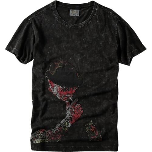 Fashion Street Style T Shirt For Man Summer Thin Cotton Distressed t shirt Boys Mens Beach Tops Shirts Clothing Men Streetwear