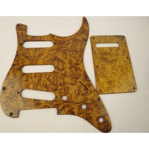 NEW 1SET SSS Pickguard & Backplate & Screws birds eye wood for FD ST Style Guitar