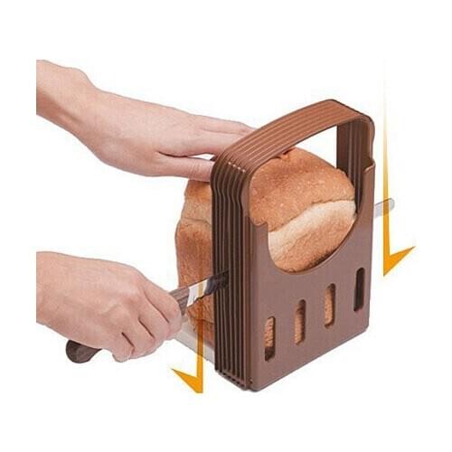 Toast Bread Slicer Plastic Foldable Loaf Cutter Rack Cutting Guide Slicing Tool Kitchen Accessories Practical Bread Cutter Loaf