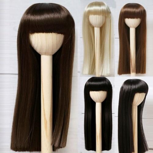 1/3 1/4 1/6 1/8 1/12 BJD wig sd doll wig high temperature fiber heat resistant wire long straight bangs hair doll accessories