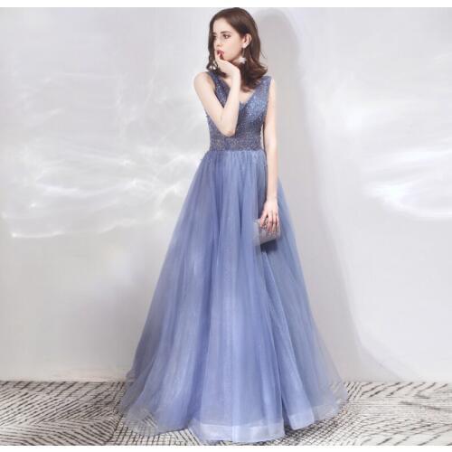 New arrival prom party dresses vestido de noiva sereia gown robe de soiree evening sexy pleat major beading long frock V-neck