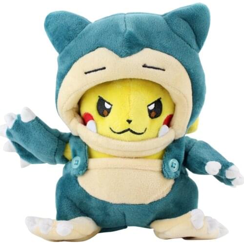20cm Anime Pokemon Pikachu Cosplay Snorlax Plush Toy Soft Stuffed Doll Kids Gifts