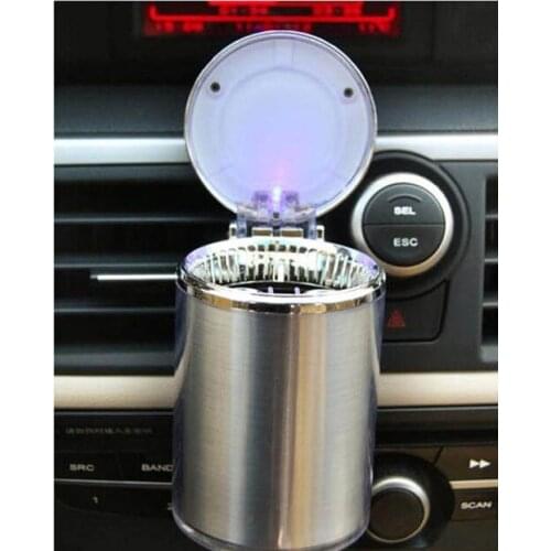 Portable Car Travel LED Light Cigarette Ashtray Mini Holder