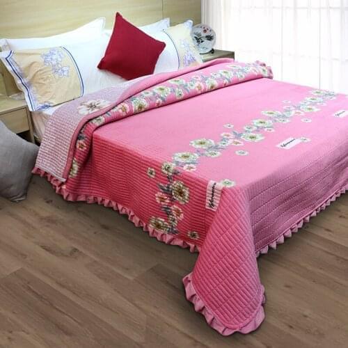Kind Size Air Conditioning Banket Washed Bed Cover King Size Flower