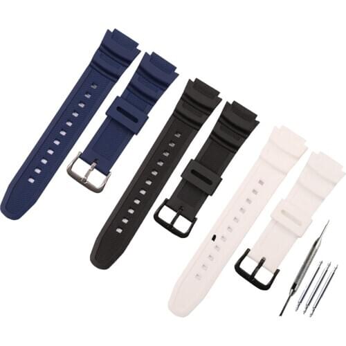 Resin strap men and women watch accessories for Casio AE-1200 SGW-300H MRW-200H W-735H sports waterproof rubber strap buckle