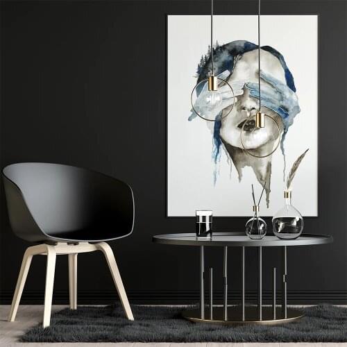 Modern Abstract Canvas Painting Hidden Woman Nordic Style Ballerina Art Print Poster Picture Wall Living Room Home Decor