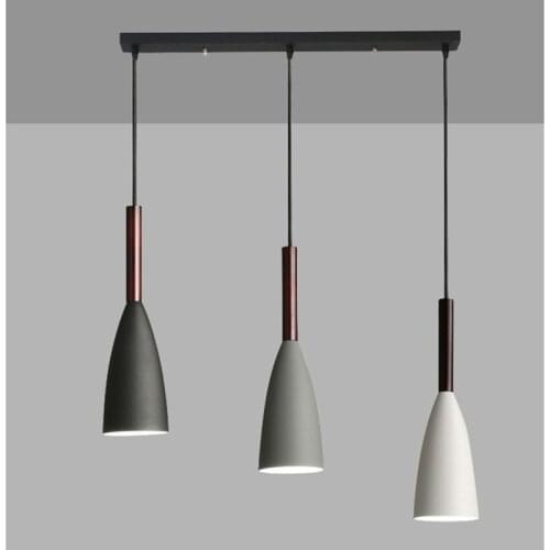 Modern 3 Heads Pendant lights Black/Grey White Lights for Kitchen Bedroom Nordic Home Decor Wire Adjust Hanging Lights E27