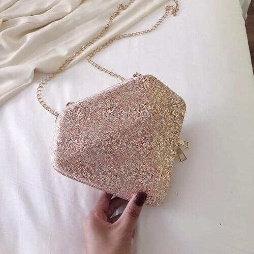 Cute Women Sequins Small Diamond Bag Shoulder Handbags Phone Money Pouch Chain Crossbody Bags for Women Bolsa Feminina