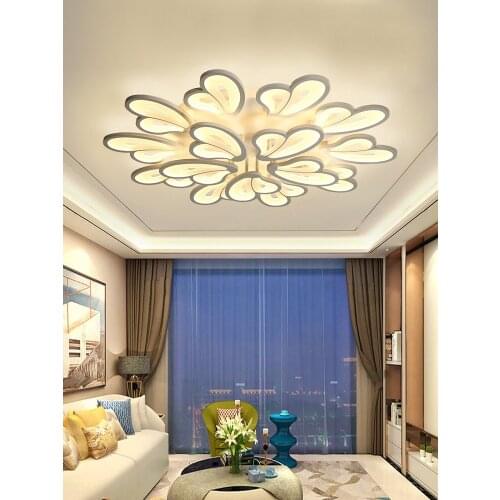 Led Ceiling Lamp Living Room White Home Dining Modern Minimalist Romantic Atmosphere Round Golden Creative Nordic Bedroom Warm