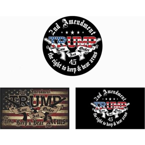 Trump Law And Order Car Sticker Series Creative Fashion Car Styling Flag Sticker & Decals Decoration Door Body Window Sticker