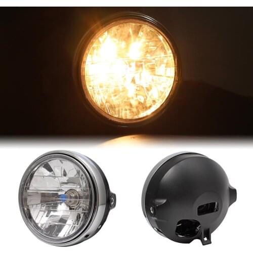 7" Universal Round Motorcycle Halogen Headlight Headlamp Assembly Head Light Lmap For Honda Hornet 600 900 CB400 Yamaha Suzuki