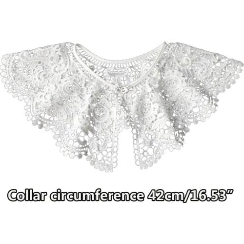 Vintage Hanfu Style Decorative False Fake Collar Shawl Hollow Out Embroidery Floral Lace Detachable Necklace Half Shirt