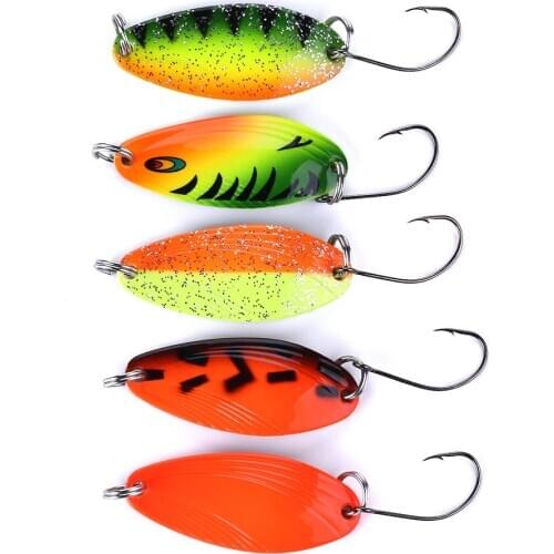 1pcs 4.5g 32mm Trout Spoon Lure Metal Bait Fishing Lure Copper Material Freshwater Fishing