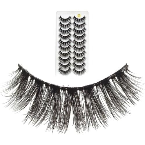 2021 10 Pairs Multi Layered False Eyelashes Fluffy Volume Lashes 3D Layered Effect Reusable Easy to Apply False Eyelashes