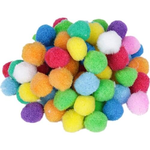 80Pcs Colorful Pom Poms for Kids DIY Crafts Pompoms Ball 20mm