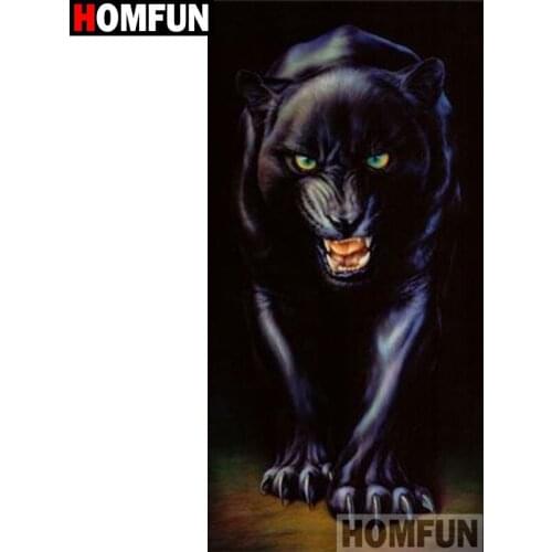HOMFUN Full Square/Round Drill 5D DIY Diamond Painting "Leopard animal" 3D Embroidery Cross Stitch 5D Home Decor Gift A17104