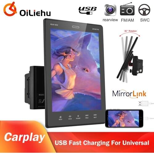 OiLiehu 2 Din Car Radio Multimedia Player 9.5" Apple Carplay Stereo Receiver Autoradio For Universal Ford Nissan Hyundai Toyota