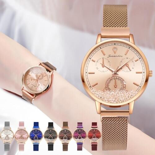 2020 Fashion Set New Ladies Women Temperament Clocks Quartz Watches Rolling Stone Dial Magnet Strap Wristwatches Zegarki Reloj