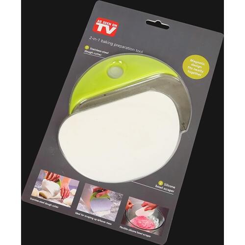 2-in-1 Baking Preparation Tool Cutter/Chopper and Bowl Scraper