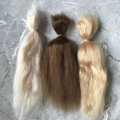 New 10 Pieces/Lot 100% Pure Mohair Reborn Doll Hair With Light Golden/Dark Brown/Gold Color Fit For DIY Reborn Doll Accessories