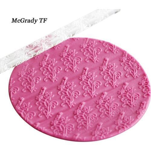 Flower Shaped Non-stick Rolling Pin,Cupcake Roll,Textured Acrylic Rolling Pin,Fondant Cake Decorating Tools Cake Tools