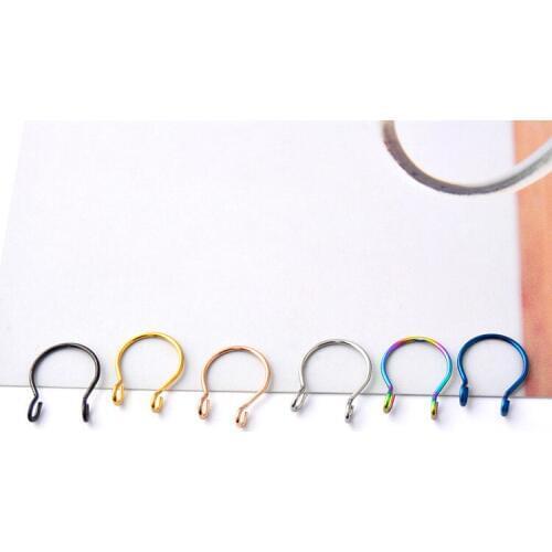 Fashion Nose Piercing Jewelry Color Gold Black Titanium Steel Horse Shoe Nose Nail Studs Earrings Jewelry For Cool Men Women