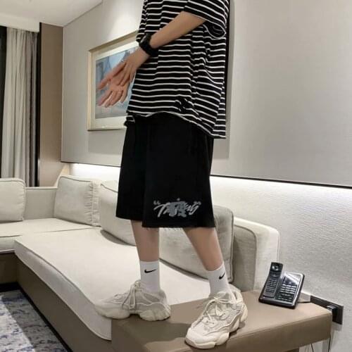 Hong Kong style mens summer thin shorts 2021 new Korean style trendy loose guard pants five points sports casual pants