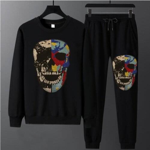 Men Casual Sets 2020 Winter New Brand Diamond stone Tracksuit 2 Sets Mens Sportswear Sport Suit Clothing