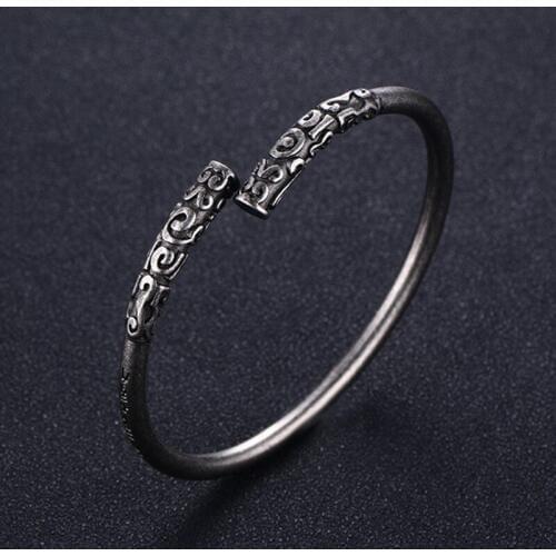 Beichong Monkey King Bar Mens Bracelets 4MM Stainless Steel Gold-color Opening Cuff Bangles For Men Gold Hoop Bar