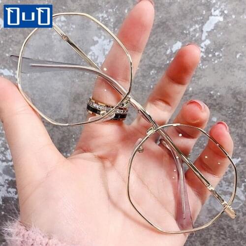Qutzzmnd Fashion Metal Anti-Blue Light Glasses Women Men Vintage Round Frame Computer Game Goggles Blue Ray Blocking Eyeglasses