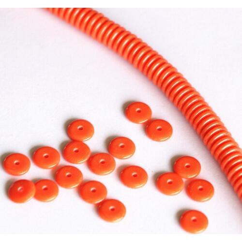 Orange Red Resin Beeswax Free Shipping Hot Selling New Arrival 6X2mm 8X2mm Abacus Coin Spacer Beads Loose Beads 15 Inches B91