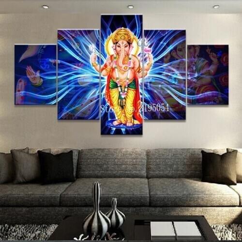 Full Square 5D Diy Diamond Painting Elephant Trunk God Diamond Embroidery Cross Stitch Rhinestone Diamond Mosaic Home Decor 5pcs