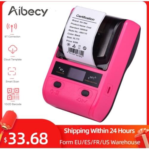 Portable 58mm Thermal Printer impresora Wireless Shipping Printer for Shipping Package Price Tag Labels USB NFC BT Connection