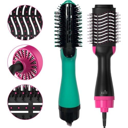 Professional Hair Curler Hair Wand 2 In 1Curling Comb Volumizer Hot Hair Brush Roller Styling Curling Flat Iron Hair Dryer Brush
