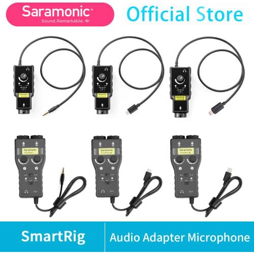 Saramonic SmartRig Series Professional Mic&Guitar Interface Preamplifier Audio Adapter Mixer for Smartphone iOS Android Device