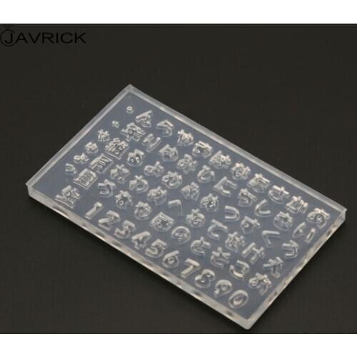 Japanese Alphabets Fifty Kana Number Nail Art Templates Resin Nail Carving Mold 1 Pc