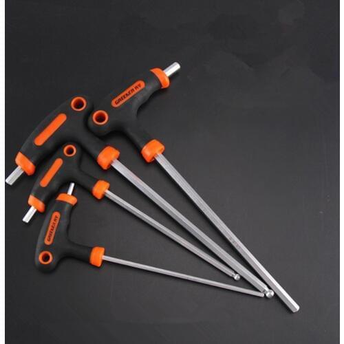 New T Handle allen Hex Key Wrench 2-10mm Hexagon Spanner Ball Head Wrench Screwdriver for Auto Bike Motorycle Repair tools