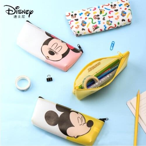 Disney Mickey Mouse Minnie Childrens Pencil Case Frozen Elementary School Stationery Storage Box Pencil Silicone Stationery Bag