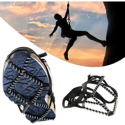 1Pair Outdoor Sports Ice Snow Gripper Shoe Cover Non-slip Crampons Ice Grip Walk Traction Cleats Ice Gripper Cover Crampons #ED