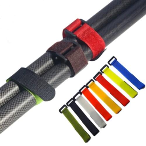 10Pc Reusable Fishing Rod Tie Holder Strap Suspenders Fastener Hook Loop Cable Cord Ties Belt Fishing Tackle Tool Accessories
