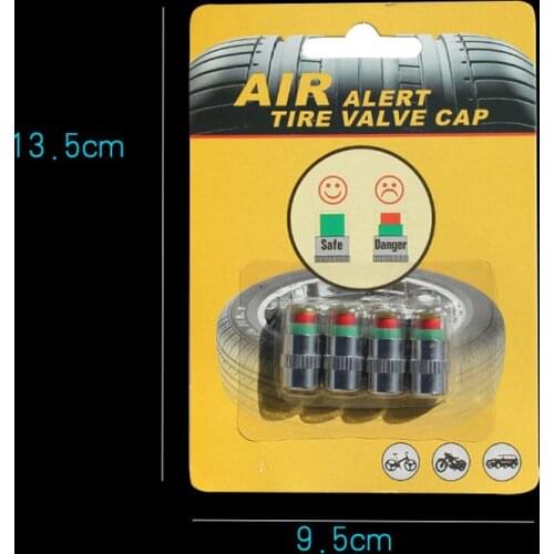 10packs Car Tire Pressure Gauge Indicator Alert Monitoring Valve Cap Sensor Tire Pressure Indicator External Valve 4pcs/pack