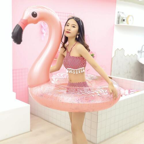 2020 Inflatable Flamingo Pool Float Swimming Ring Circle Rubber Ring for Adult Kids Floating Seat Summer Beach Party Pool Toys