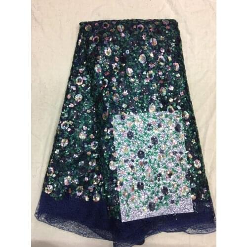 5yards /lot AA1017 dobby colorful equin luxury new good quality embroidery lace fabric for wedding dress